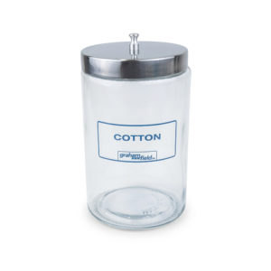 Large Glass Cotton Ball Jar 17cmx10cm dia/7"x4" dia